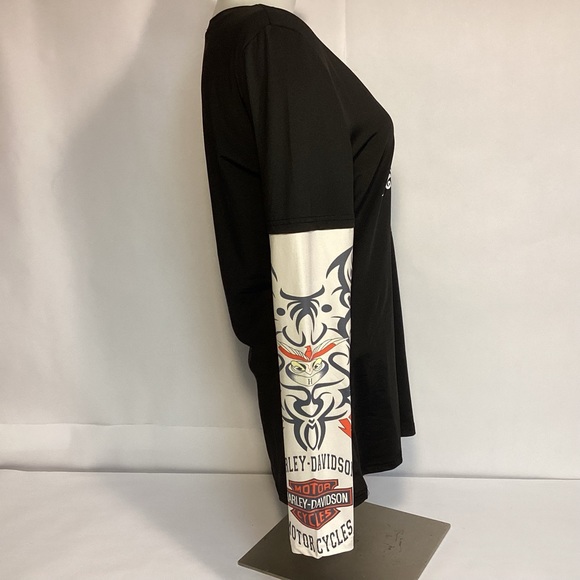 MISSLOOK Harley-Davidson graphic long sleeve Tee womens size medium - Picture 3 of 7